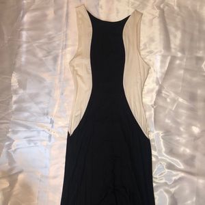 Color Block Black & White Maxi Dress
